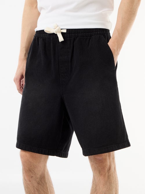 Bermuda en jean avec taille élastiquée - Kiabi