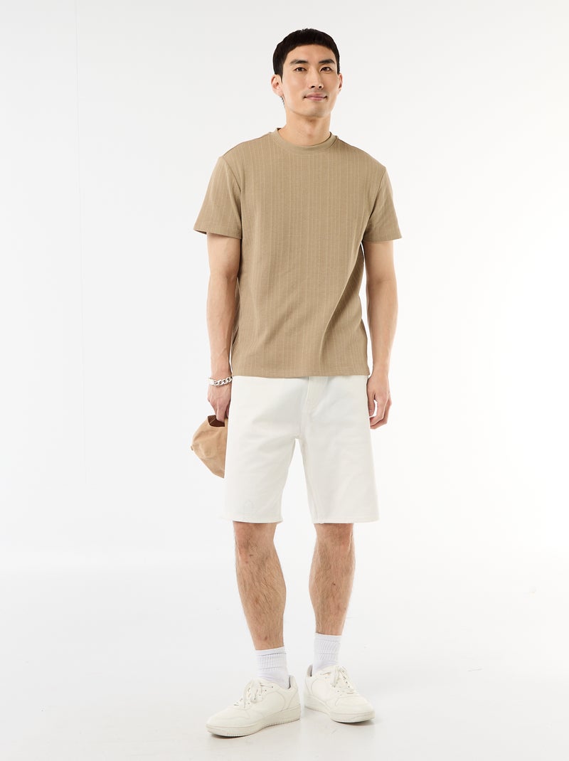 Bermuda en jean Blanc - Kiabi