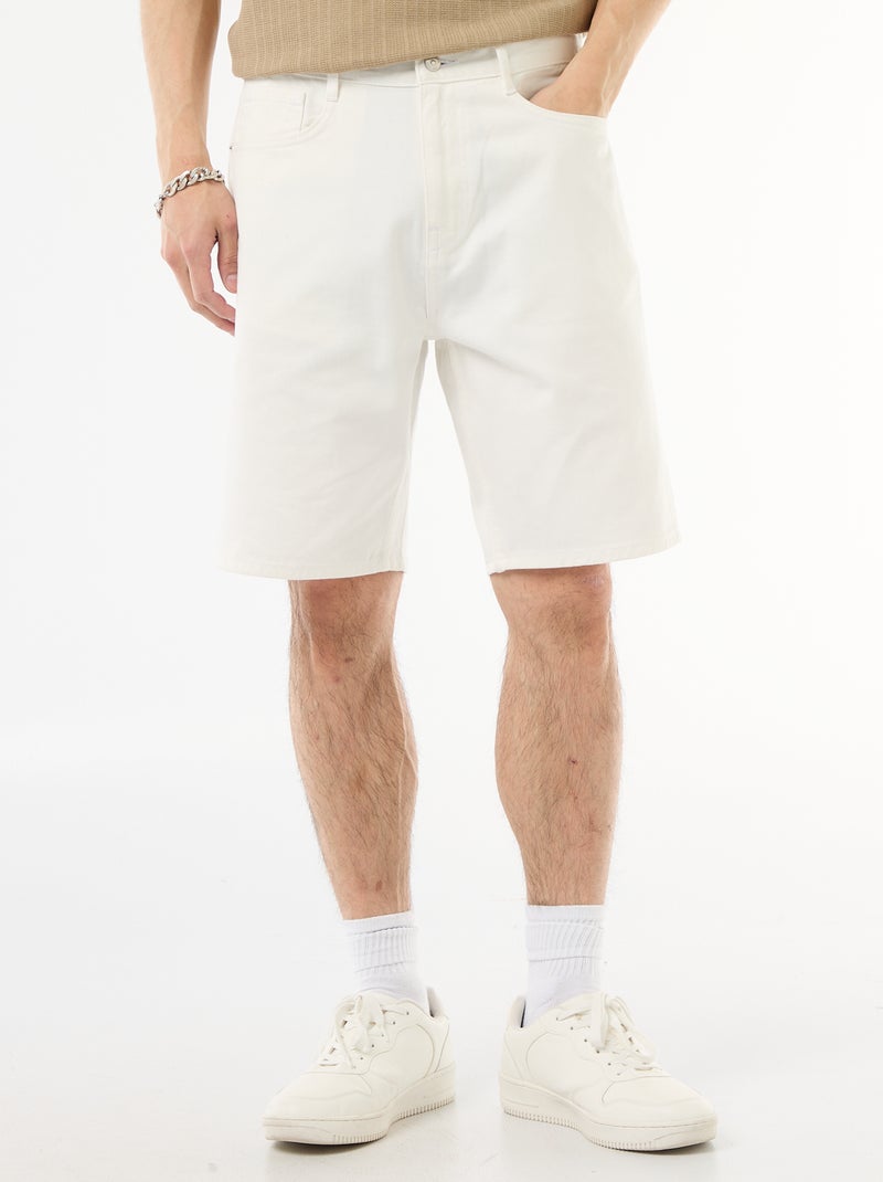 Bermuda en jean Blanc - Kiabi