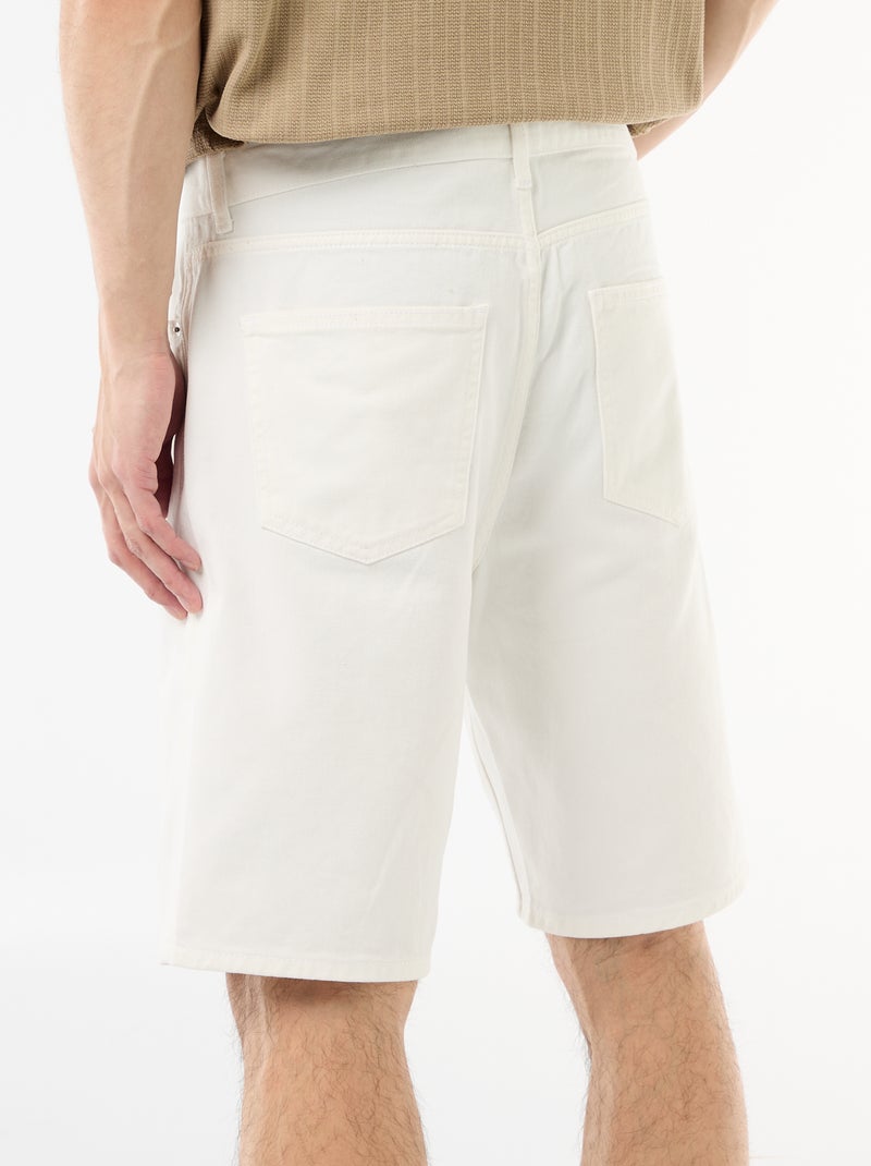 Bermuda en jean Blanc - Kiabi