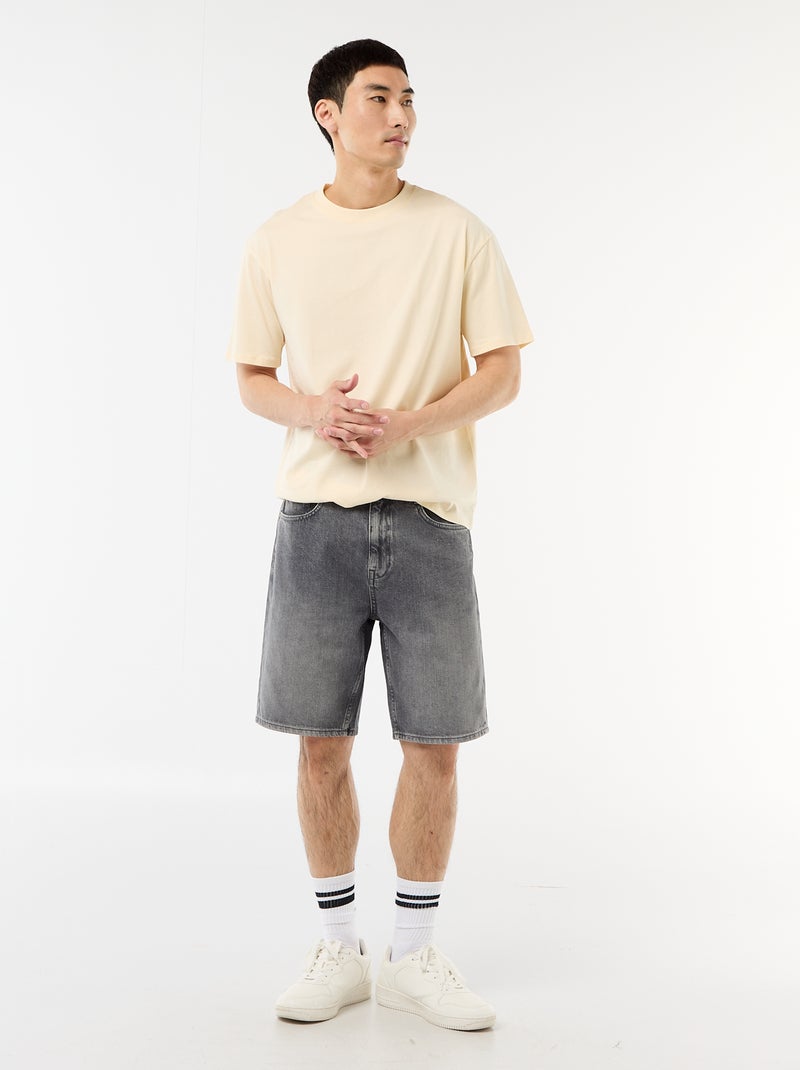 Bermuda en jean Gris - Kiabi