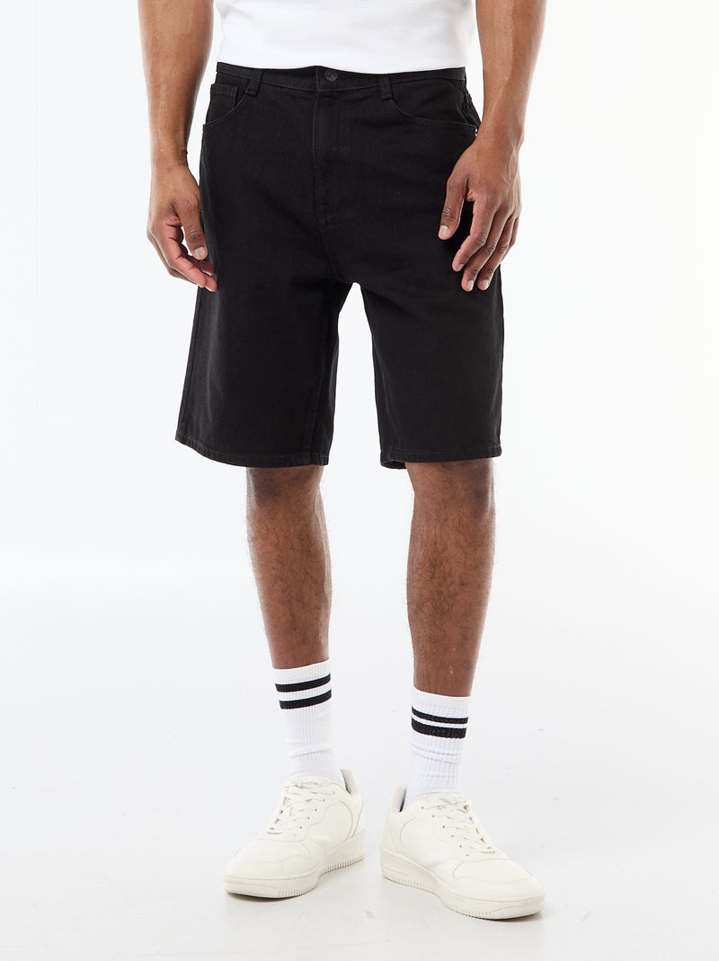 Bermuda en jean Noir - Kiabi