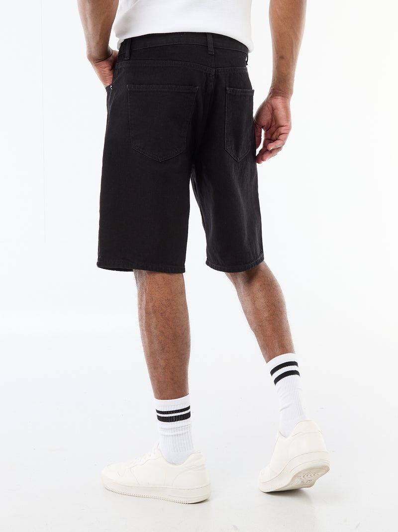 Bermuda en jean Noir - Kiabi
