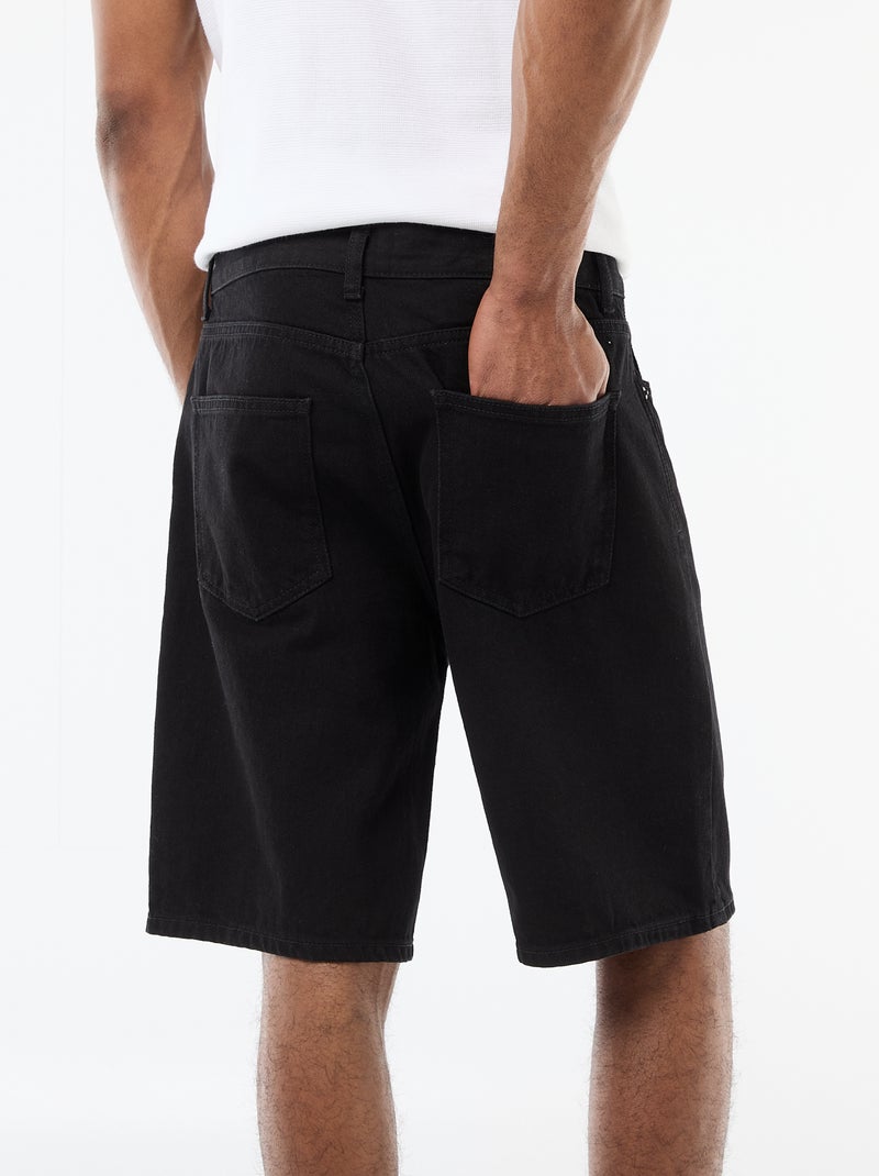 Bermuda en jean Noir - Kiabi