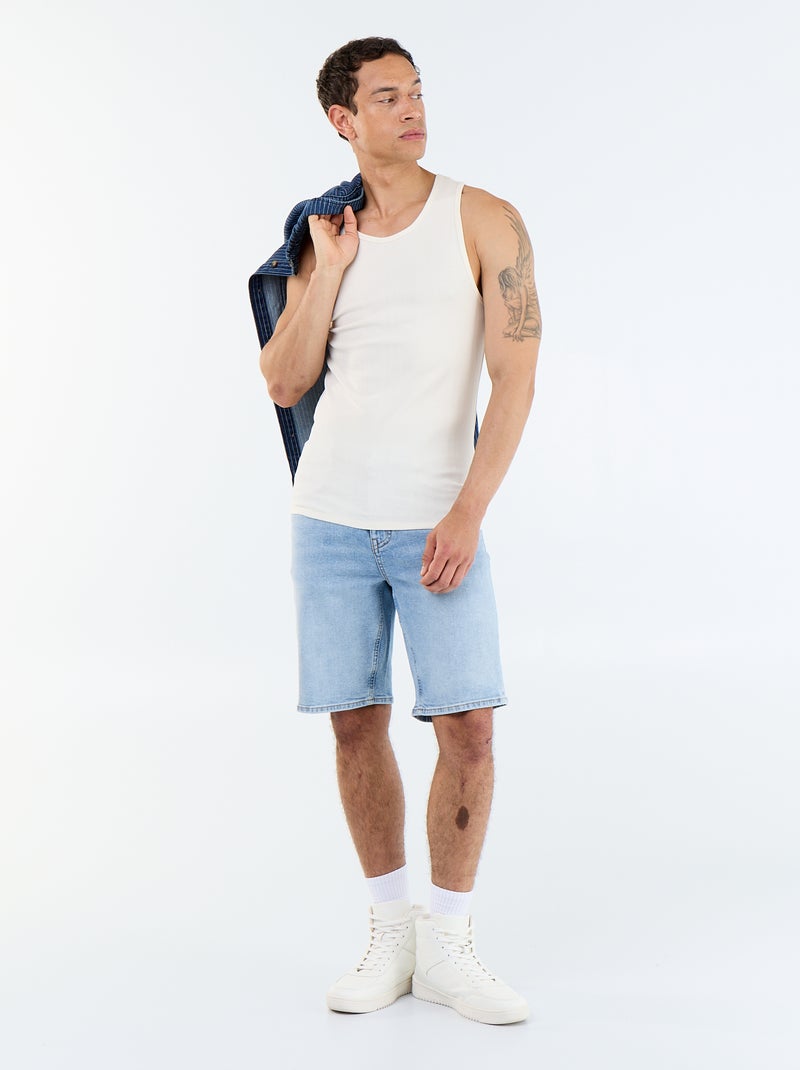 Bermuda en jean slim fit Bleu - Kiabi