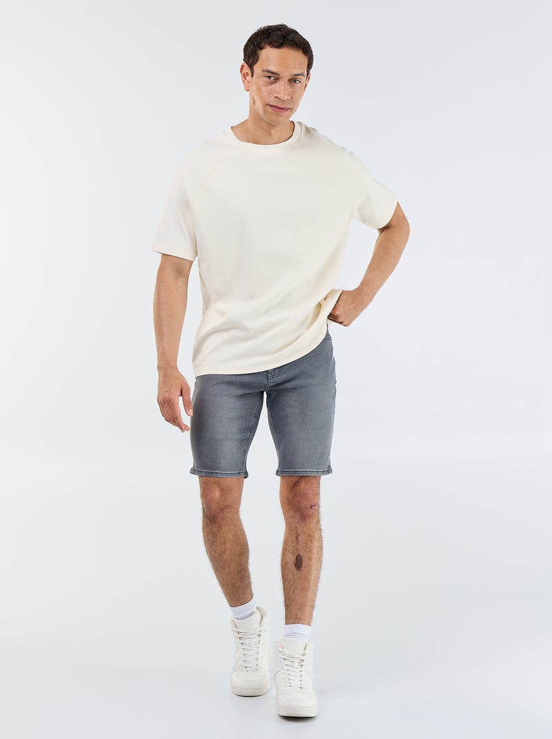 Bermuda en jean slim fit Gris - Kiabi