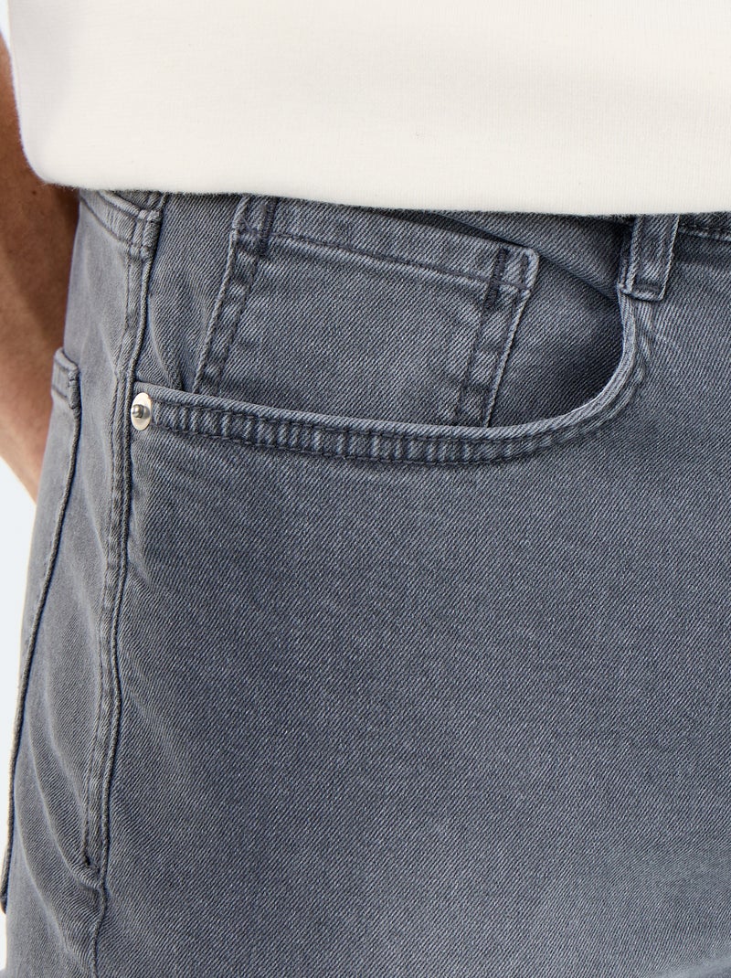 Bermuda en jean slim fit Gris - Kiabi