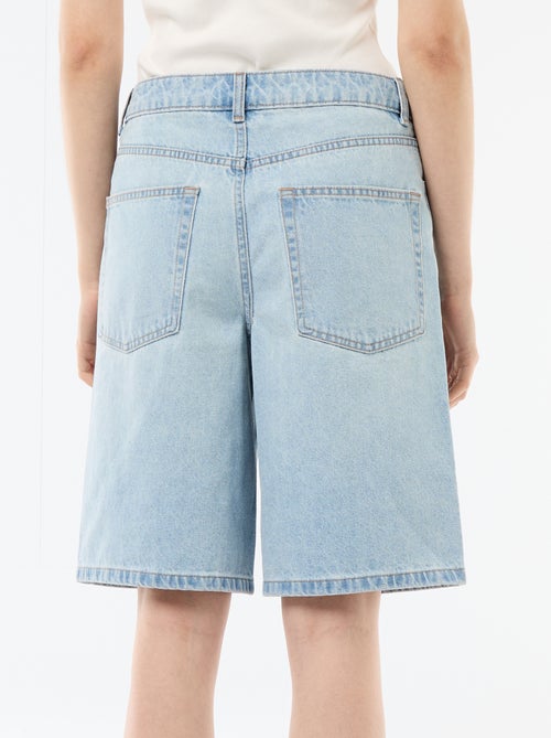 Bermuda en jean taille haute - Kiabi