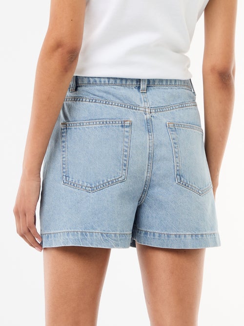 Bermuda en jean taille haute - Kiabi