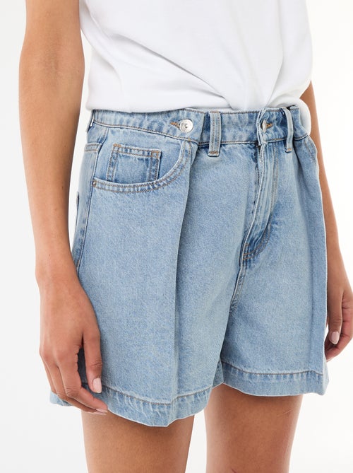 Bermuda en jean taille haute - Kiabi