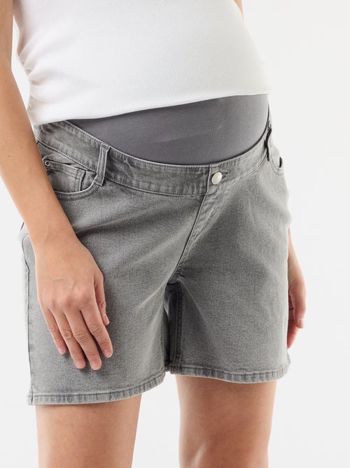 Bermuda en jean taille haute de maternité - Kiabi