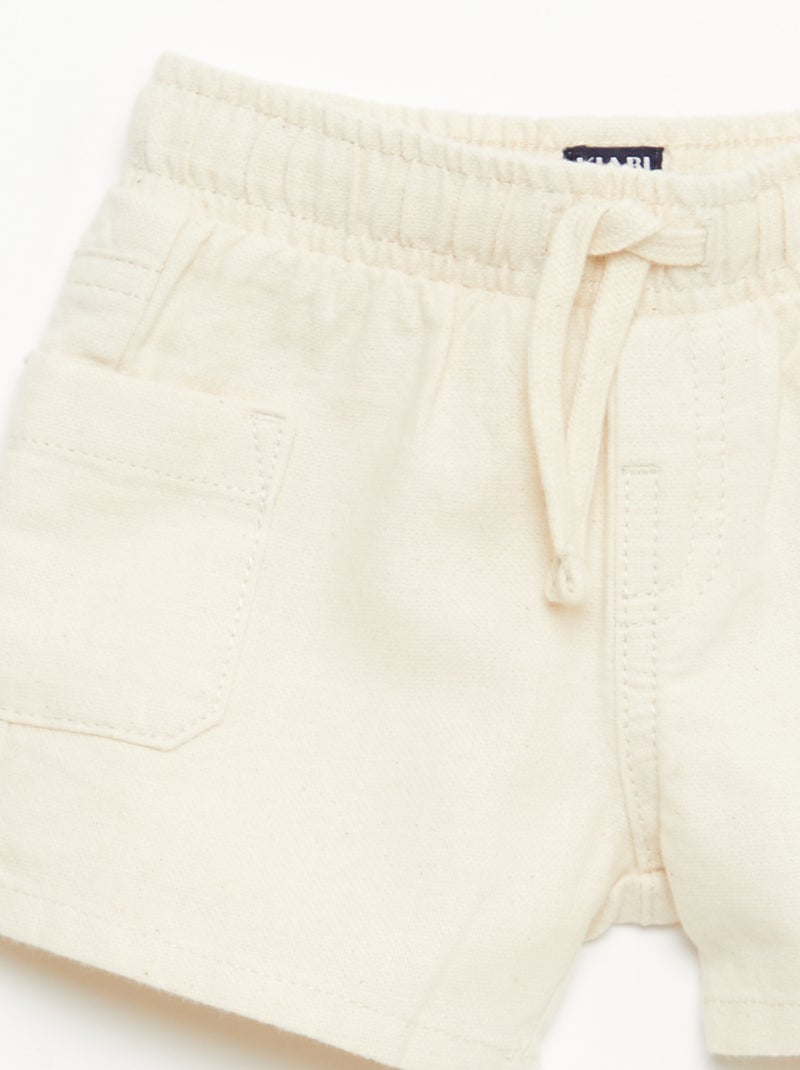 Bermuda en lin mélangé Blanc - Kiabi