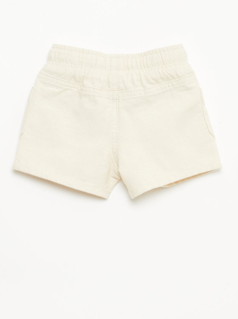 Bermuda en lin mélangé Blanc - Kiabi