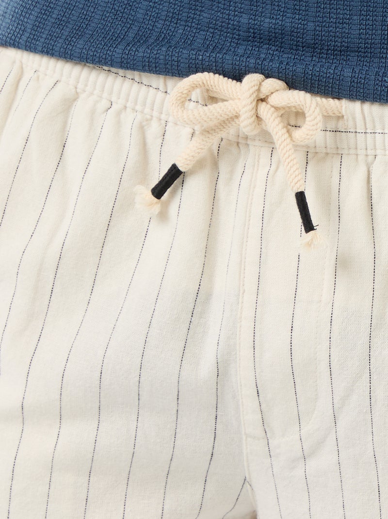 Bermuda en lin mélangé Blanc - Kiabi