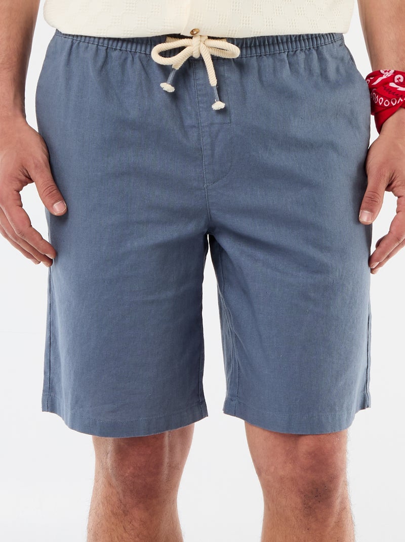 Bermuda en lin mélangé Gris - Kiabi