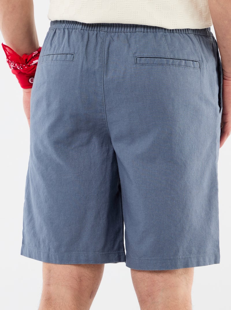 Bermuda en lin mélangé Gris - Kiabi