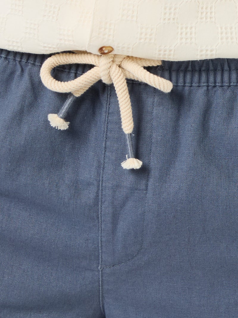 Bermuda en lin mélangé Gris - Kiabi