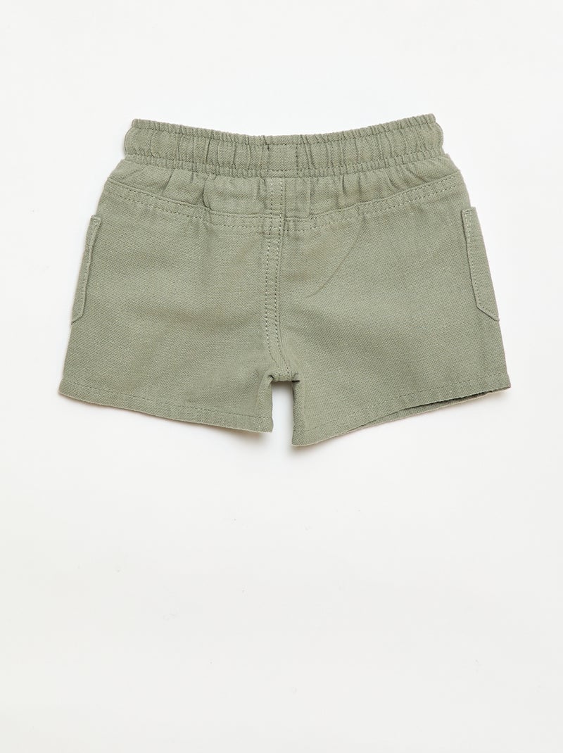 Bermuda en lin mélangé Vert - Kiabi