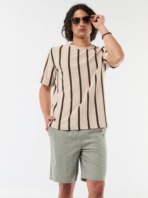 Bermuda en lin mélangé - Kiabi