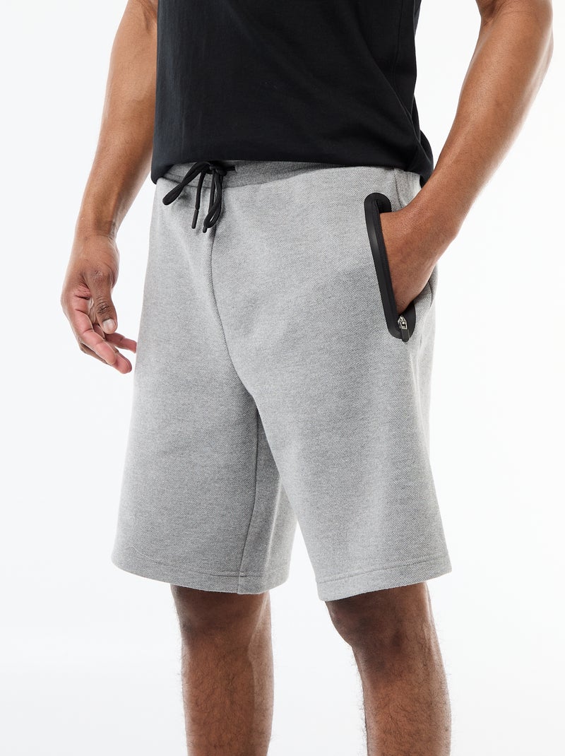 Bermuda en maille piqué style sport Gris - Kiabi