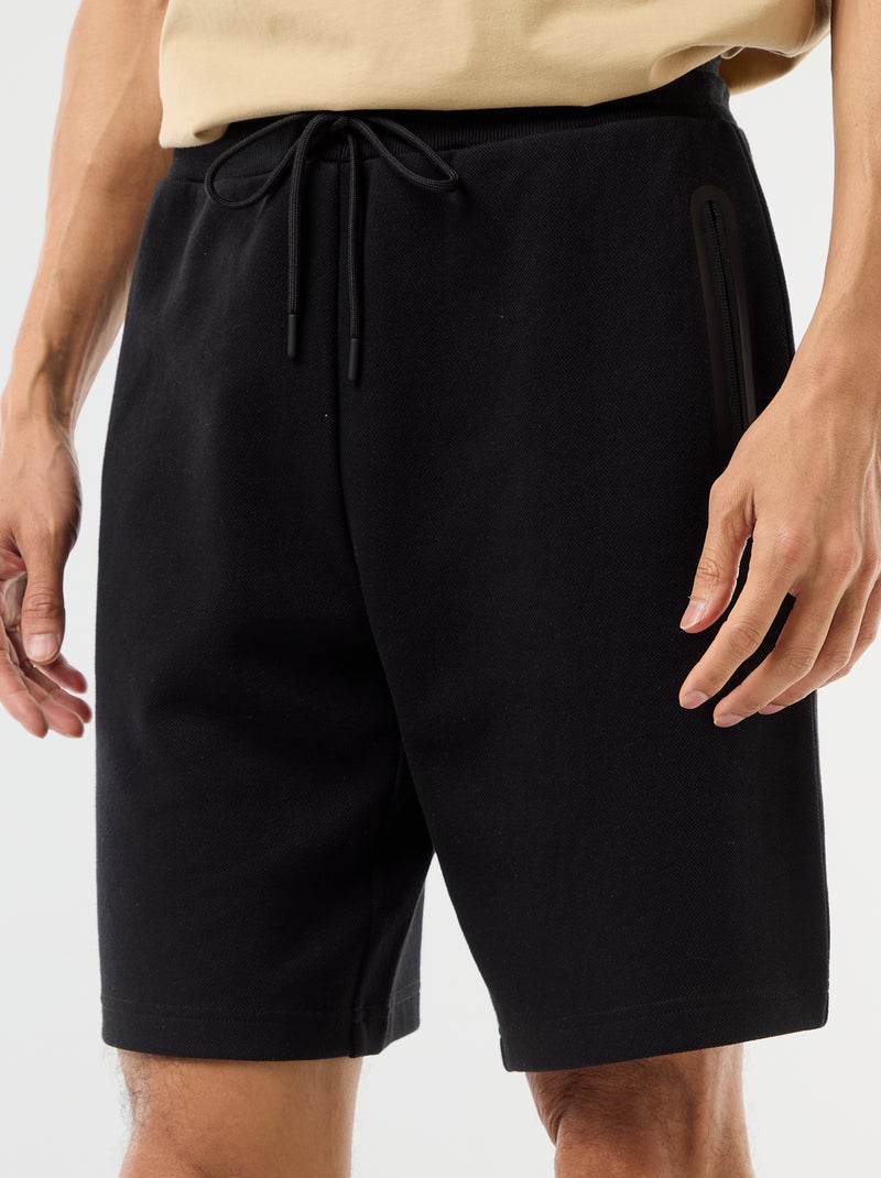Bermuda en maille piqué style sport Noir - Kiabi
