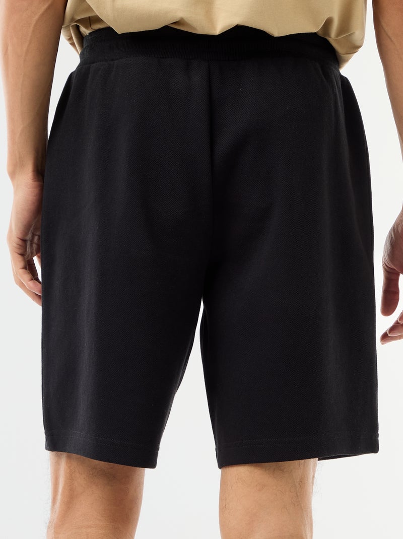 Bermuda en maille piqué style sport Noir - Kiabi
