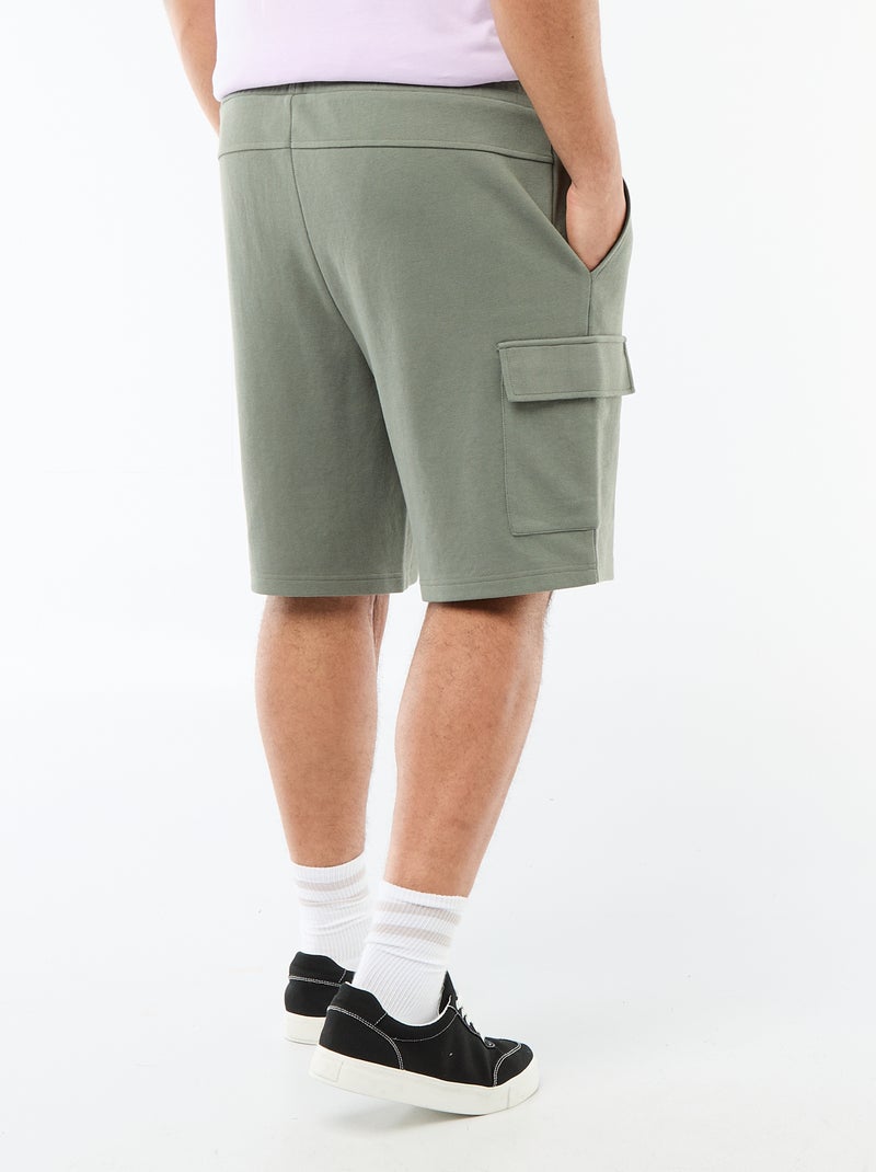 Bermuda en maille piquée avec poches à rabat Vert - Kiabi