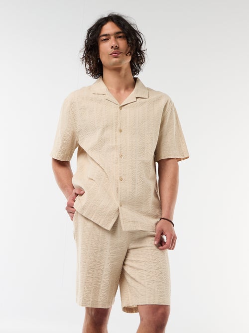 Bermuda en matière type crépon - Kiabi