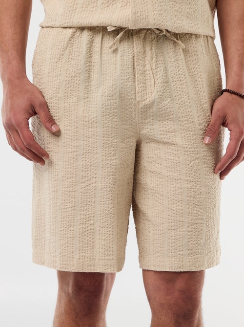 Bermuda en matière type crépon - Kiabi
