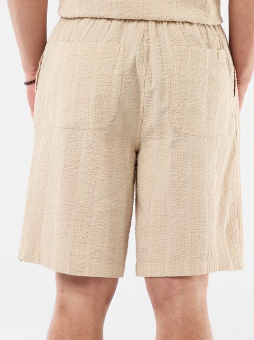 Bermuda en matière type crépon - Kiabi