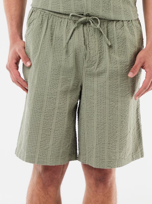 Bermuda en matière type crépon - Kiabi