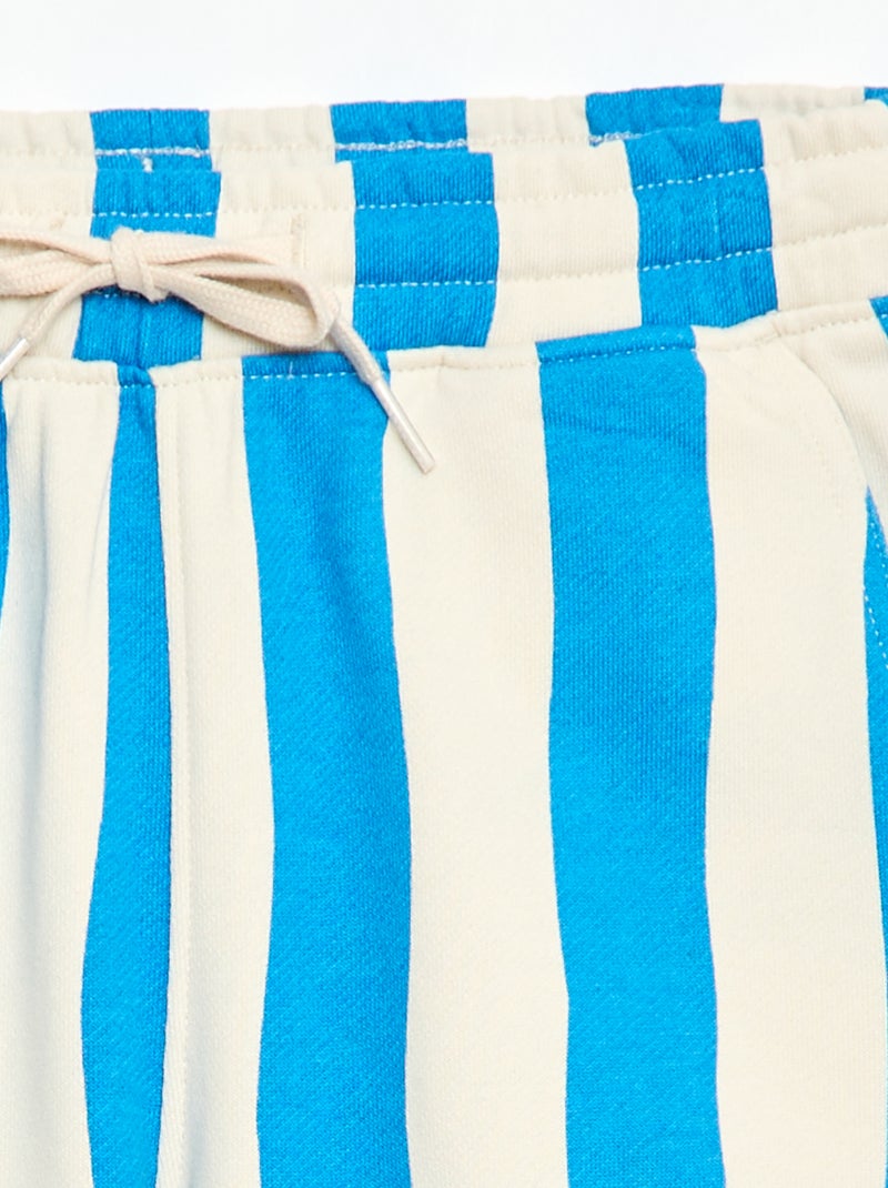 Bermuda en molleton à motif avec 2 poches Bleu - Kiabi