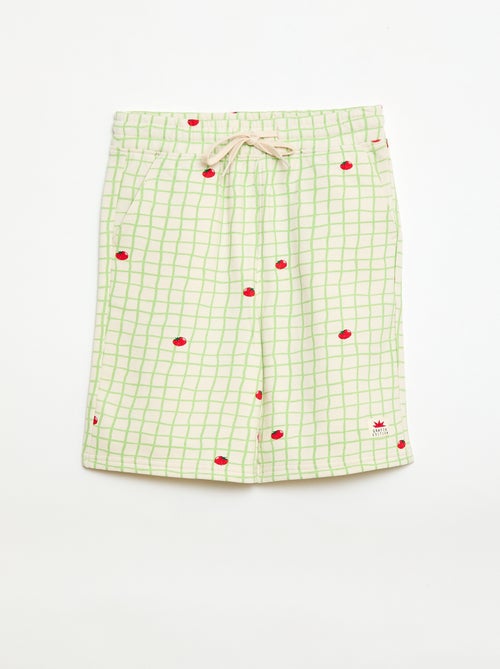 Bermuda en molleton à motif avec 2 poches - Kiabi