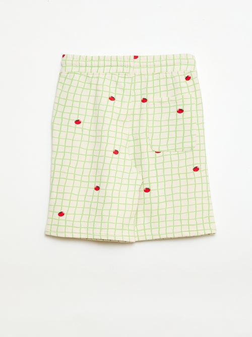 Bermuda en molleton à motif avec 2 poches - Kiabi