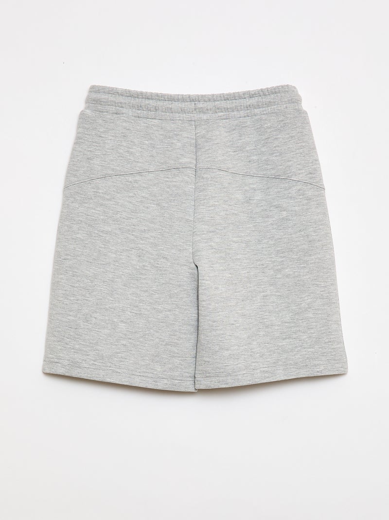 Bermuda en molleton avec poches zippées Gris - Kiabi