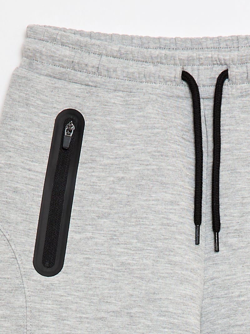 Bermuda en molleton avec poches zippées Gris - Kiabi