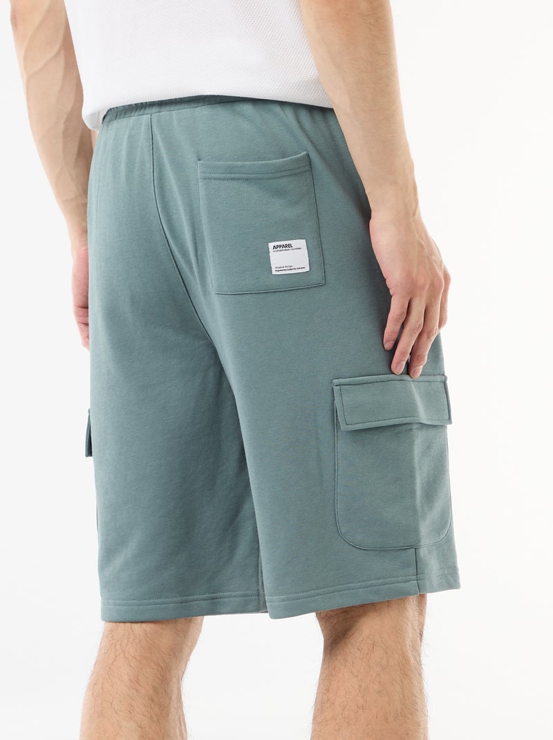 Bermuda en molleton léger avec poches à rabat Bleu - Kiabi