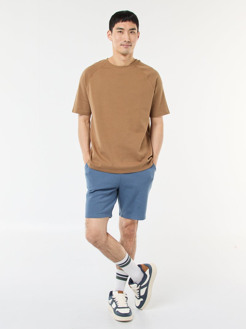 Bermuda en molleton léger Bleu - Kiabi