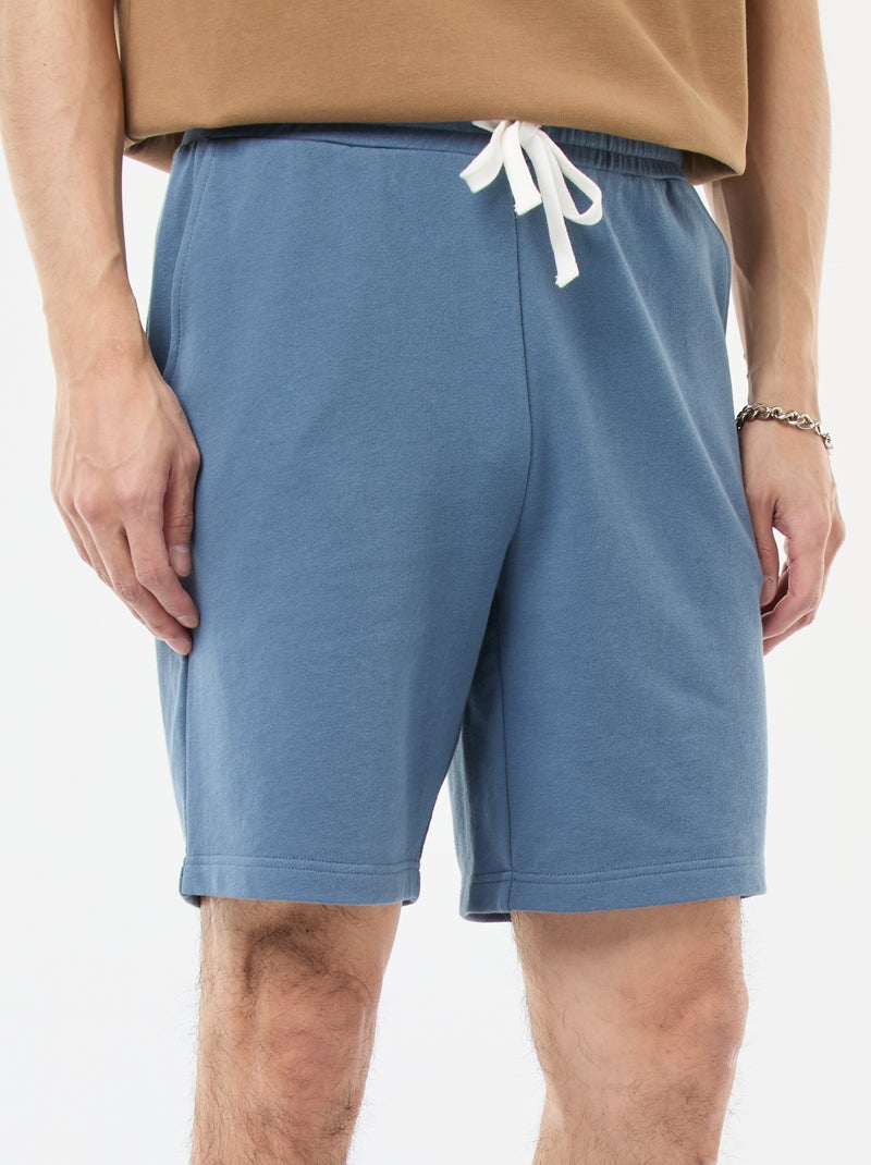 Bermuda en molleton léger Bleu - Kiabi