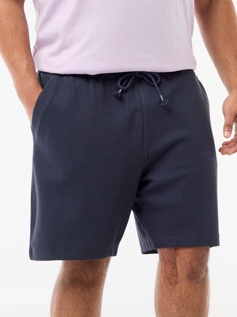 Bermuda en molleton léger Bleu - Kiabi