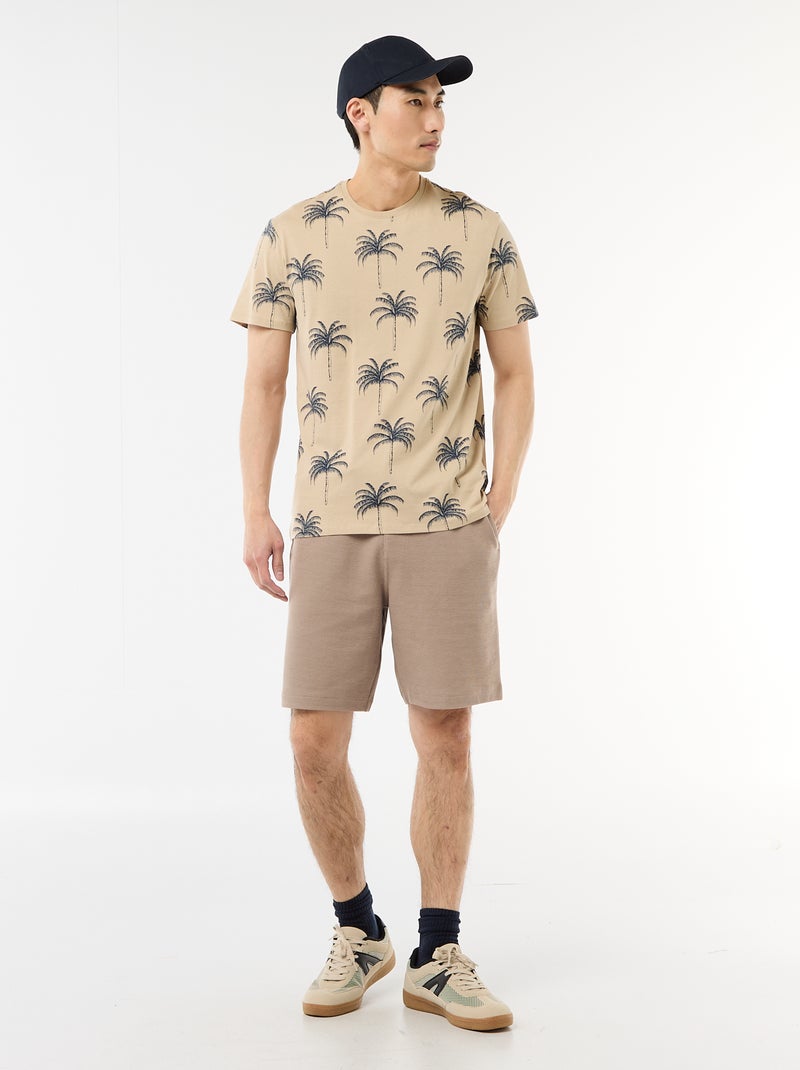 Bermuda en molleton léger (french-terry) Beige - Kiabi