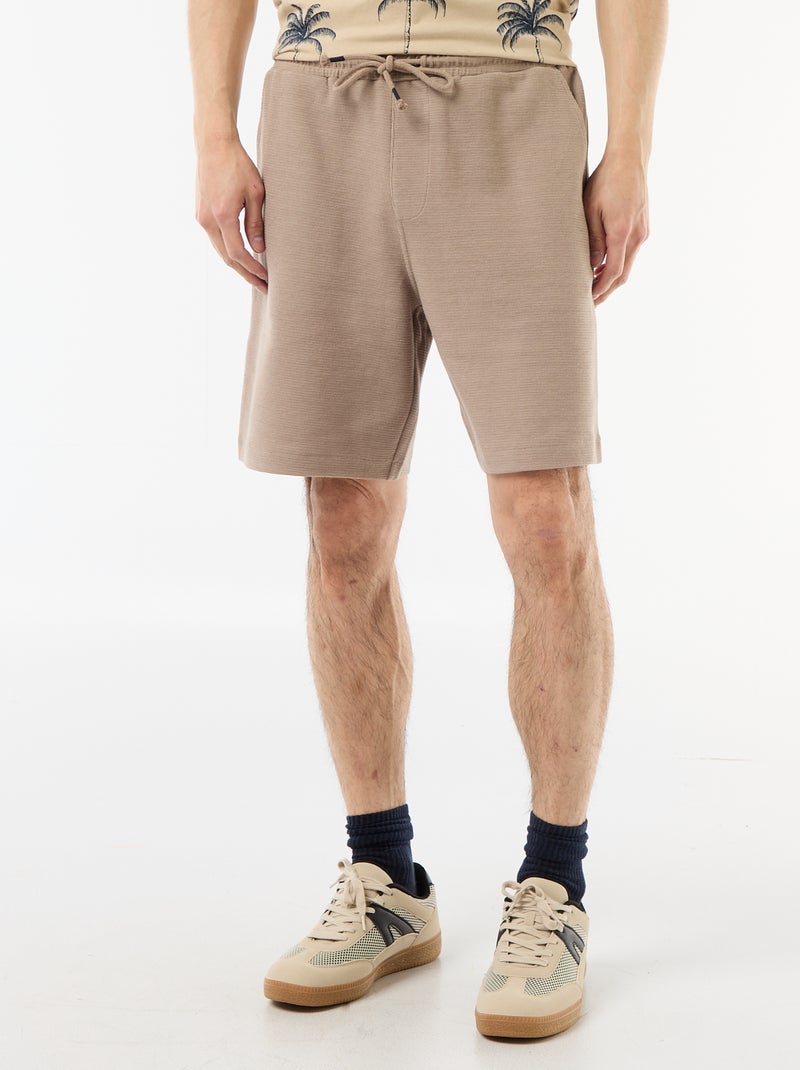 Bermuda en molleton léger (french-terry) Beige - Kiabi