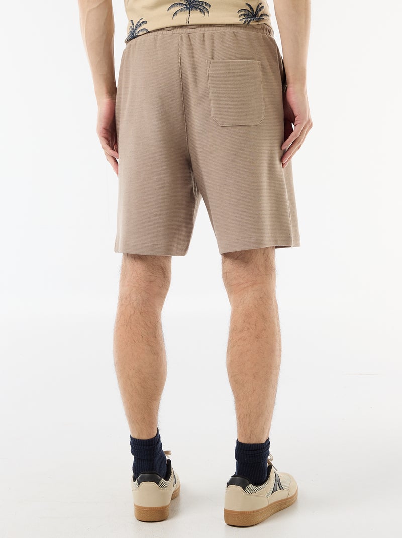 Bermuda en molleton léger (french-terry) Beige - Kiabi