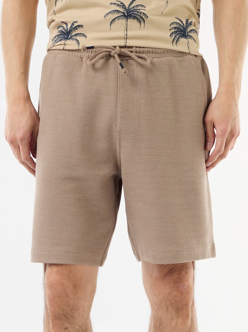 Bermuda en molleton léger (french-terry) Beige - Kiabi