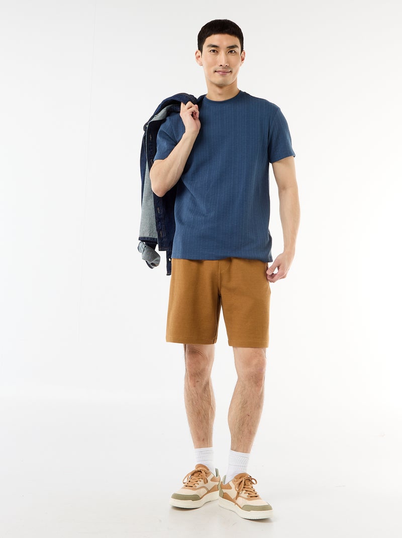 Bermuda en molleton léger (french-terry) Beige - Kiabi