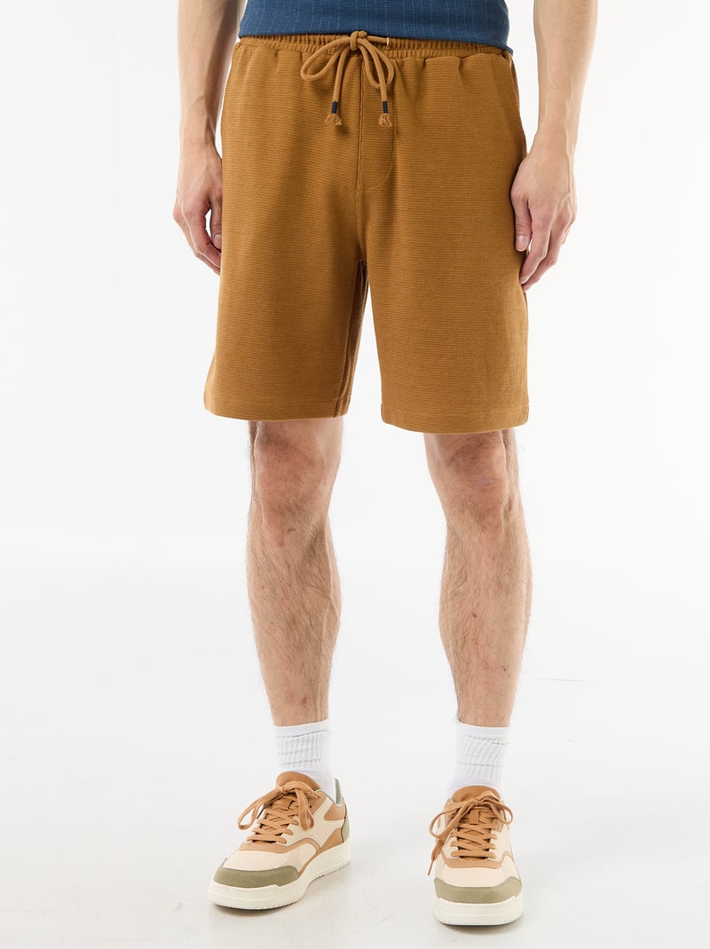 Bermuda en molleton léger (french-terry) Beige - Kiabi