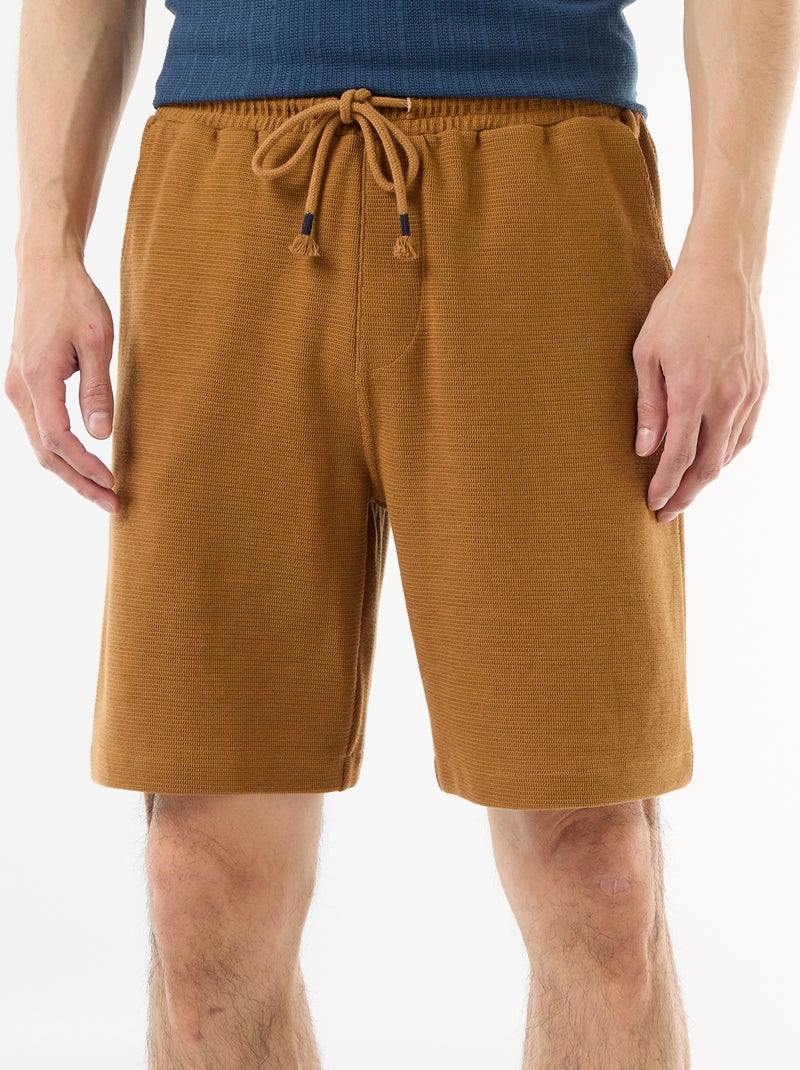 Bermuda en molleton léger (french-terry) Beige - Kiabi