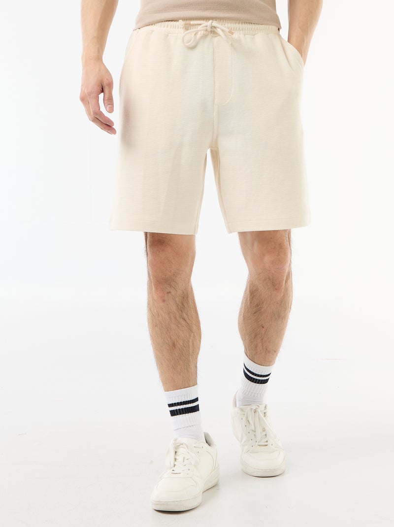 Bermuda en molleton léger (french-terry) Blanc - Kiabi