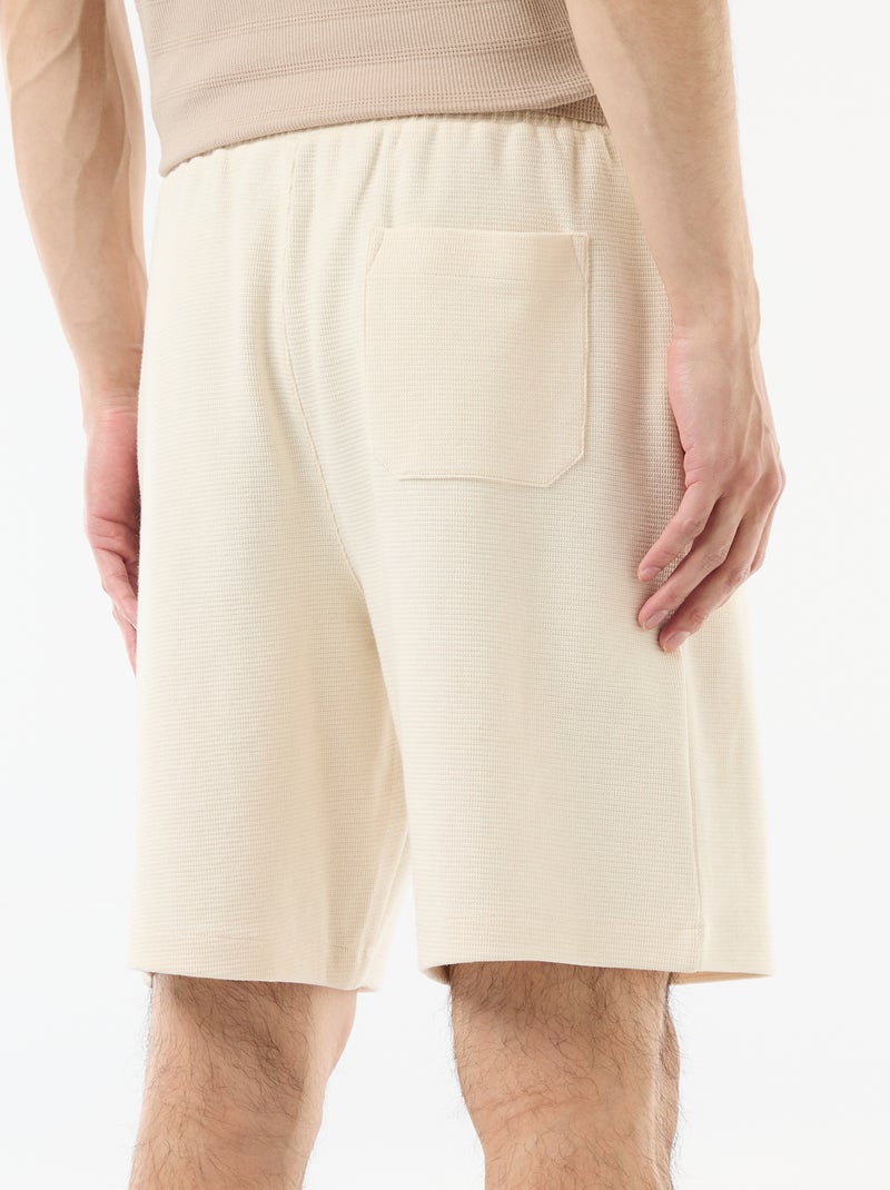 Bermuda en molleton léger (french-terry) Blanc - Kiabi