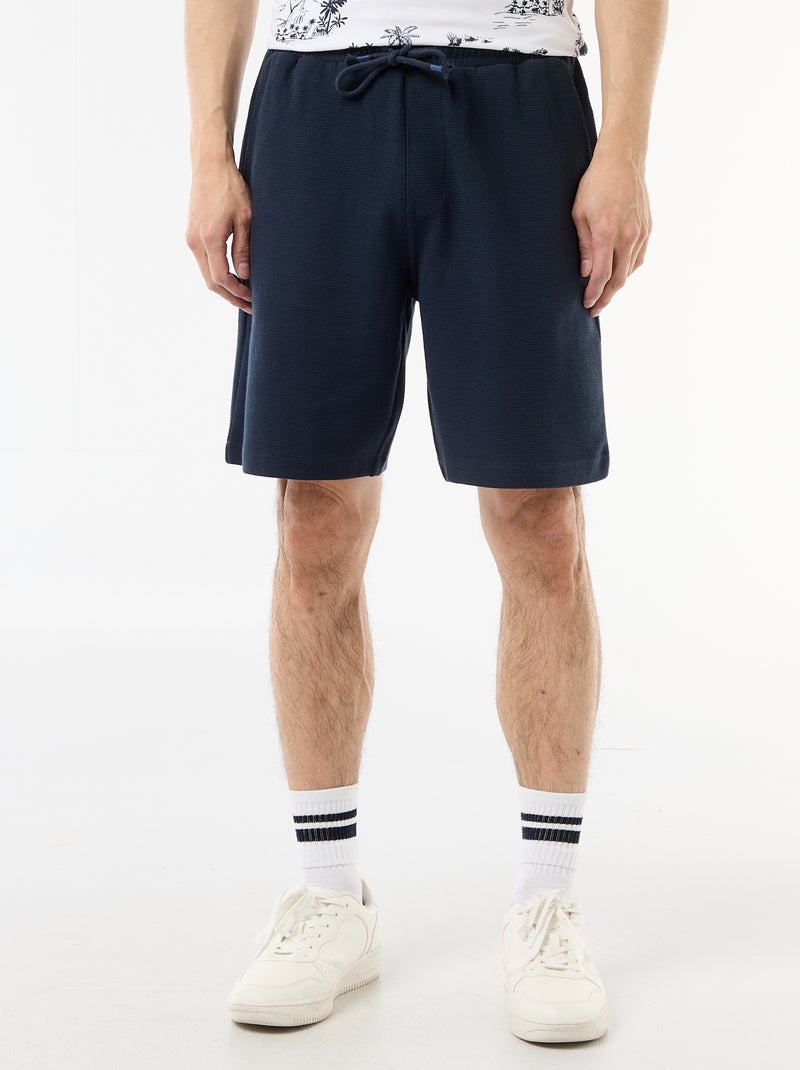 Bermuda en molleton léger (french-terry) Bleu - Kiabi